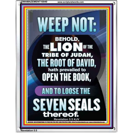 WEEP NOT THE LION OF THE TRIBE OF JUDAH HAS PREVAILED  Large Portrait  GWAMAZEMENT10040  