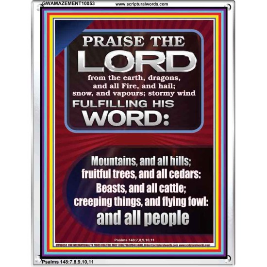 PRAISE HIM - STORMY WIND FULFILLING HIS WORD  Business Motivation Décor Picture  GWAMAZEMENT10053  