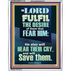 DESIRE OF THEM THAT FEAR HIM WILL BE FULFILL  Contemporary Christian Wall Art  GWAMAZEMENT11775  "24x32"