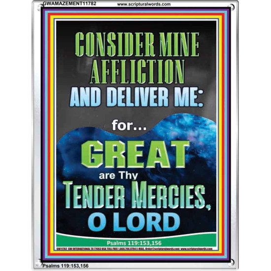 CONSIDER MINE AFFLICTION O LORD MY GOD  Christian Quote Portrait  GWAMAZEMENT11782  