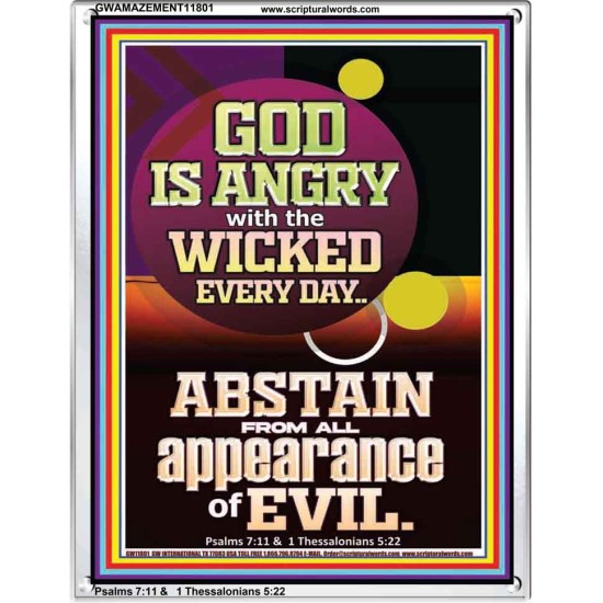 GOD IS ANGRY WITH THE WICKED EVERY DAY ABSTAIN FROM EVIL  Scriptural Décor  GWAMAZEMENT11801  