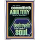 WHOSO COMMITTETH  ADULTERY WITH A WOMAN DESTROYETH HIS OWN SOUL  Sciptural Décor  GWAMAZEMENT11807  