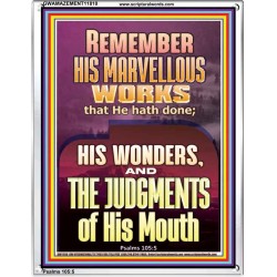 REMEMBER HIS MARVELLOUS WORKS  Scripture Portrait   GWAMAZEMENT11810  "24x32"