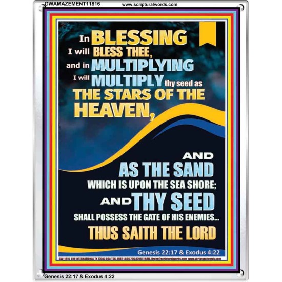 IN BLESSING I WILL BLESS THEE  Modern Wall Art  GWAMAZEMENT11816  