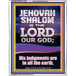 JEHOVAH SHALOM HIS JUDGEMENT ARE IN ALL THE EARTH  Custom Art Work  GWAMAZEMENT11842  "24x32"