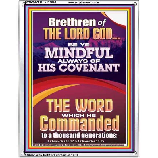 BE YE MINDFUL ALWAYS OF HIS COVENANT  Unique Bible Verse Portrait  GWAMAZEMENT11843  