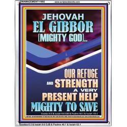 JEHOVAH EL GIBBOR MIGHTY GOD OUR REFUGE AND STRENGTH  Unique Power Bible Portrait  GWAMAZEMENT11892  "24x32"