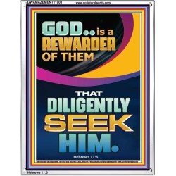 GOD IS A REWARDER OF THEM THAT DILIGENTLY SEEK HIM  Unique Scriptural Portrait  GWAMAZEMENT11900  "24x32"