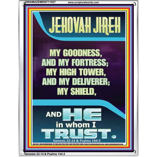 JEHOVAH JIREH MY GOODNESS MY HIGH TOWER MY DELIVERER MY SHIELD  Unique Power Bible Portrait  GWAMAZEMENT11937  