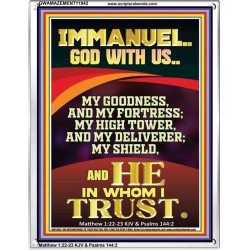 IMMANUEL GOD WITH US MY GOODNESS MY FORTRESS MY HIGH TOWER MY DELIVERER MY SHIELD  Children Room Wall Portrait  GWAMAZEMENT11942  "24x32"