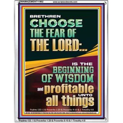 BRETHREN CHOOSE THE FEAR OF THE LORD THE BEGINNING OF WISDOM  Ultimate Inspirational Wall Art Portrait  GWAMAZEMENT11962  "24x32"