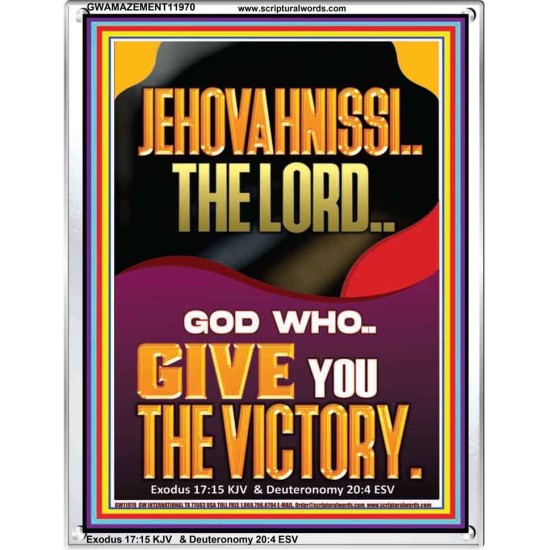 JEHOVAH NISSI THE LORD WHO GIVE YOU VICTORY  Bible Verses Art Prints  GWAMAZEMENT11970  