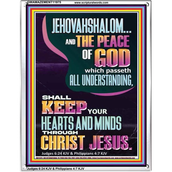 JEHOVAH SHALOM SHALL KEEP YOUR HEARTS AND MINDS THROUGH CHRIST JESUS  Scriptural Décor  GWAMAZEMENT11975  