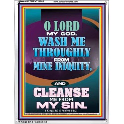 WASH ME THOROUGLY FROM MINE INIQUITY  Scriptural Verse Portrait   GWAMAZEMENT11985  "24x32"