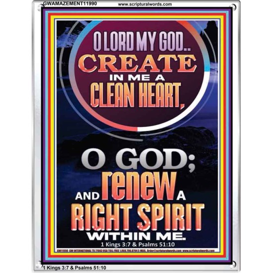 CREATE IN ME A CLEAN HEART  Scriptural Portrait Signs  GWAMAZEMENT11990  