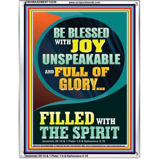 BE BLESSED WITH JOY UNSPEAKABLE  Contemporary Christian Wall Art Portrait  GWAMAZEMENT12239  