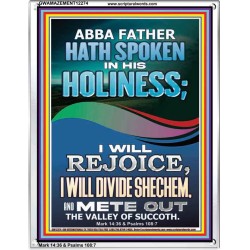REJOICE I WILL DIVIDE SHECHEM AND METE OUT THE VALLEY OF SUCCOTH  Contemporary Christian Wall Art Portrait  GWAMAZEMENT12274  "24x32"