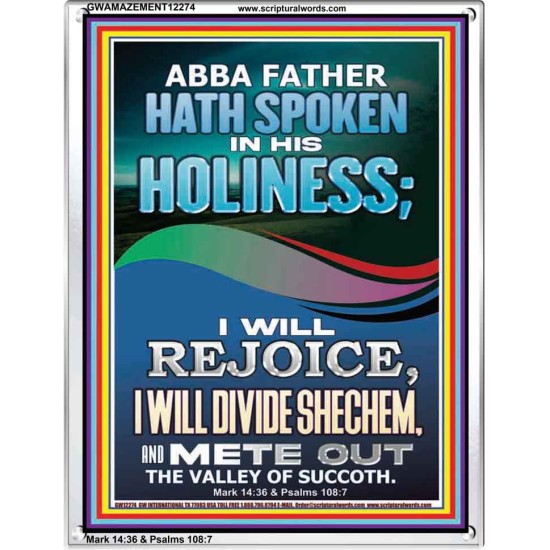 REJOICE I WILL DIVIDE SHECHEM AND METE OUT THE VALLEY OF SUCCOTH  Contemporary Christian Wall Art Portrait  GWAMAZEMENT12274  