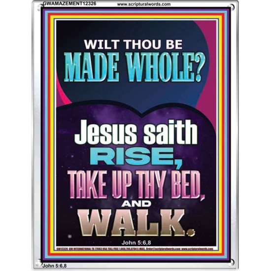 RISE TAKE UP THY BED AND WALK  Custom Wall Scripture Art  GWAMAZEMENT12326  