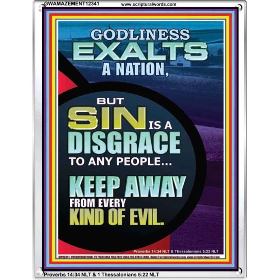 GODLINESS EXALTS A NATION SIN IS A DISGRACE  Custom Inspiration Scriptural Art Portrait  GWAMAZEMENT12341  