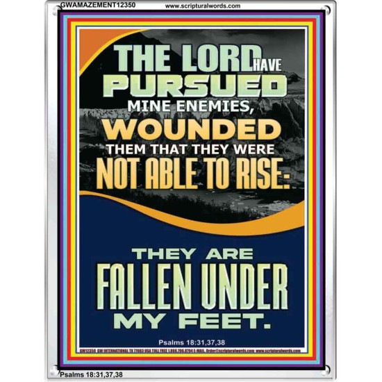 MY ENEMIES ARE FALLEN UNDER MY FEET  Bible Verse for Home Portrait  GWAMAZEMENT12350  