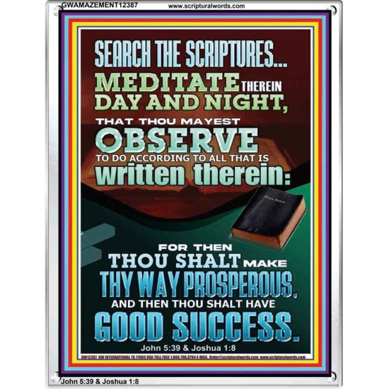 SEARCH THE SCRIPTURES MEDITATE THEREIN DAY AND NIGHT  Bible Verse Wall Art  GWAMAZEMENT12387  