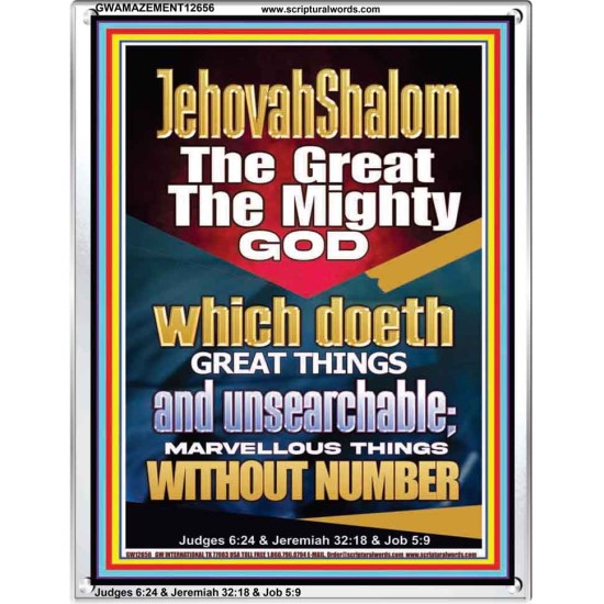 JEHOVAH SHALOM WHICH DOETH MARVELLOUS THINGS WITH NUMBER  Righteous Living Christian Picture  GWAMAZEMENT12656  