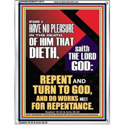 REPENT AND TURN TO GOD AND DO WORKS MEET FOR REPENTANCE  Righteous Living Christian Portrait  GWAMAZEMENT12674  "24x32"