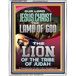 LAMB OF GOD THE LION OF THE TRIBE OF JUDA  Unique Power Bible Portrait  GWAMAZEMENT12945  "24x32"