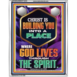BE UNITED TOGETHER AS A LIVING PLACE OF GOD IN THE SPIRIT  Scripture Portrait Signs  GWAMAZEMENT13016  "24x32"