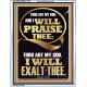 I WILL PRAISE THEE THOU ART MY GOD I WILL EXALT THEE  Christian Artwork  GWAMAZEMENT13049  