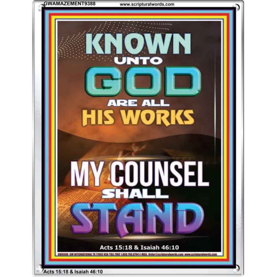 KNOWN UNTO GOD ARE ALL HIS WORKS  Unique Power Bible Portrait  GWAMAZEMENT9388  