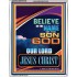 BELIEVE ON THE NAME OF THE SON OF GOD JESUS CHRIST  Ultimate Inspirational Wall Art Portrait  GWAMAZEMENT9395  "24x32"