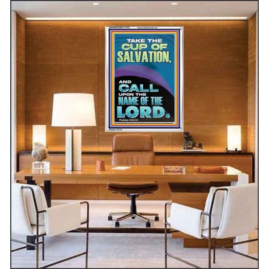 TAKE THE CUP OF SALVATION AND CALL UPON THE NAME OF THE LORD  Modern Wall Art  GWAMAZEMENT11818  