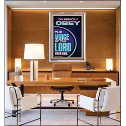 DILIGENTLY OBEY THE VOICE OF THE LORD OUR GOD  Unique Power Bible Portrait  GWAMAZEMENT11901  "24x32"