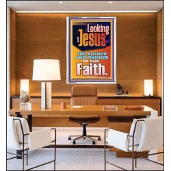 LOOKING UNTO JESUS THE AUTHOR AND FINISHER OF OUR FAITH  Biblical Art  GWAMAZEMENT12118  "24x32"