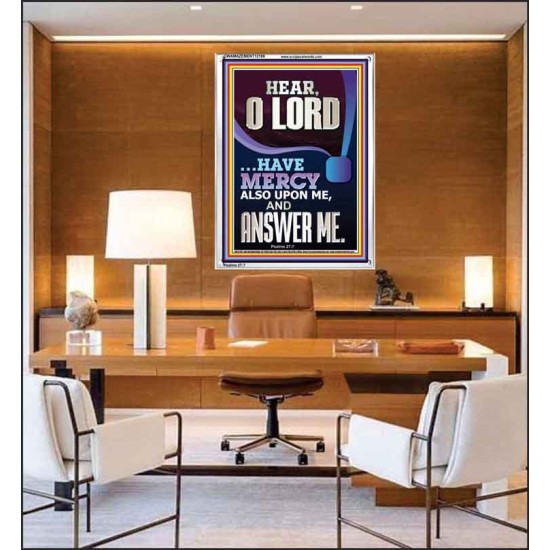 O LORD HAVE MERCY ALSO UPON ME AND ANSWER ME  Bible Verse Wall Art Portrait  GWAMAZEMENT12189  