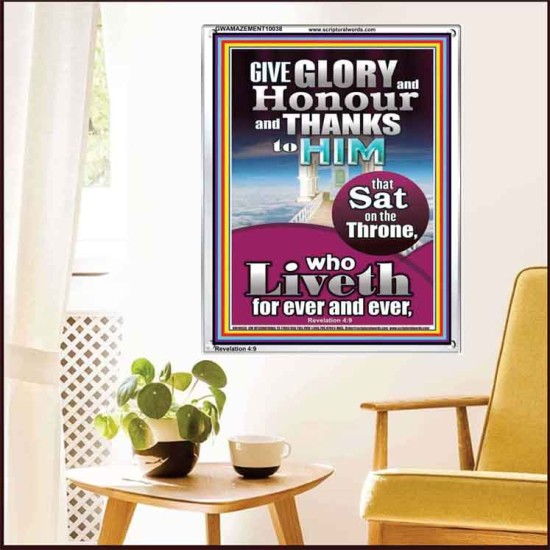 GIVE GLORY AND HONOUR TO JEHOVAH EL SHADDAI  Biblical Art Portrait  GWAMAZEMENT10038  