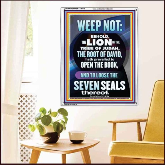 WEEP NOT THE LION OF THE TRIBE OF JUDAH HAS PREVAILED  Large Portrait  GWAMAZEMENT10040  