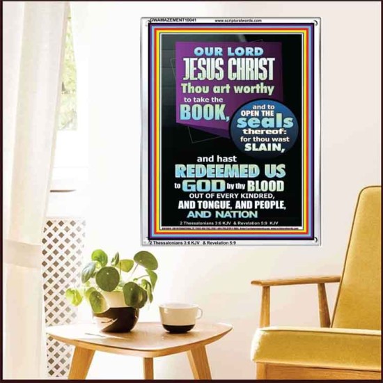 YOU ARE WORTHY TO OPEN THE SEAL OUR LORD JESUS CHRIST   Wall Art Portrait  GWAMAZEMENT10041  