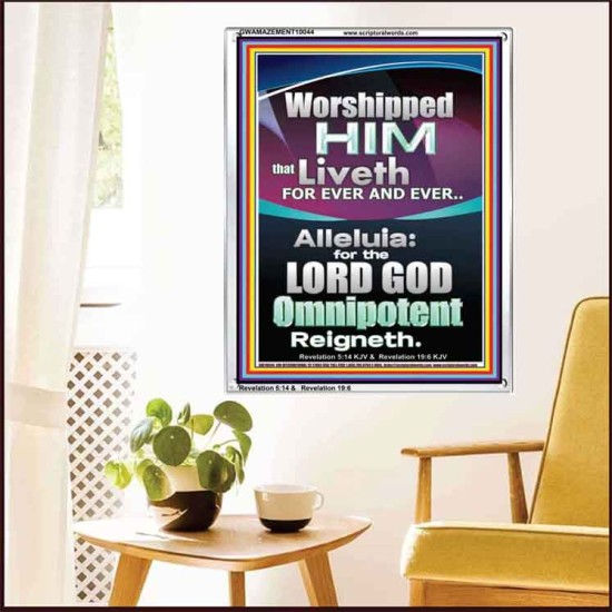 WORSHIPPED HIM THAT LIVETH FOREVER   Contemporary Wall Portrait  GWAMAZEMENT10044  