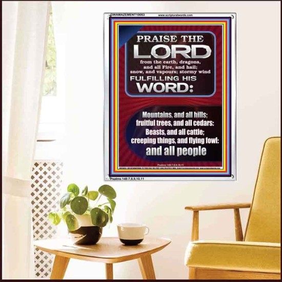 PRAISE HIM - STORMY WIND FULFILLING HIS WORD  Business Motivation Décor Picture  GWAMAZEMENT10053  