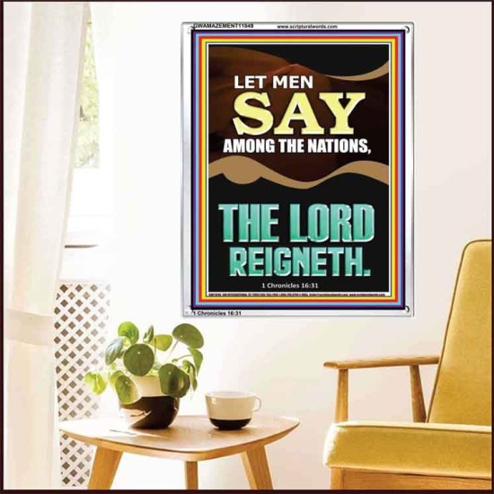 LET MEN SAY AMONG THE NATIONS THE LORD REIGNETH  Custom Inspiration Bible Verse Portrait  GWAMAZEMENT11849  