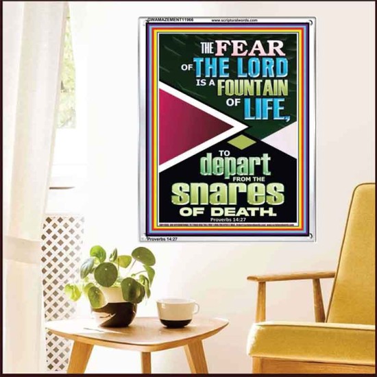 THE FEAR OF THE LORD IS THE FOUNTAIN OF LIFE  Large Scripture Wall Art  GWAMAZEMENT11966  