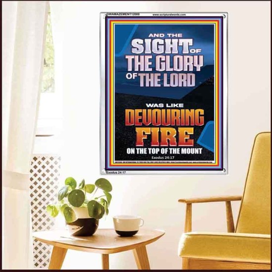 THE SIGHT OF THE GLORY OF THE LORD WAS LIKE DEVOURING FIRE  Christian Paintings  GWAMAZEMENT12000  