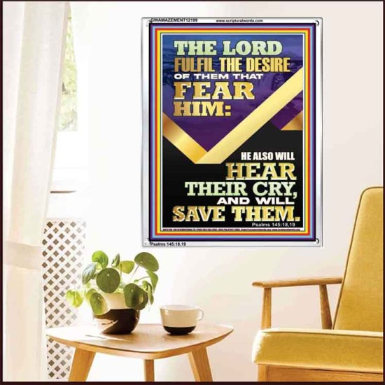 THE LORD FULFIL THE DESIRE OF THEM THAT FEAR HIM  Contemporary Christian Art Portrait  GWAMAZEMENT12199  