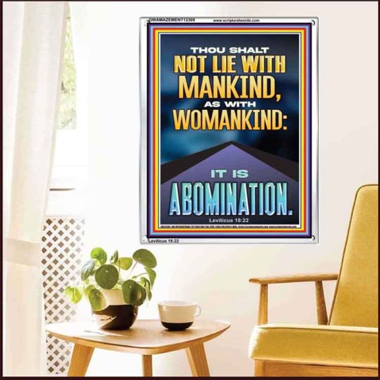 NEVER LIE WITH MANKIND AS WITH WOMANKIND IT IS ABOMINATION  Décor Art Works  GWAMAZEMENT12305  