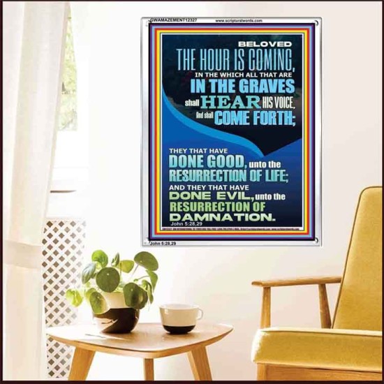 BELOVED THE HOUR IS COMING  Custom Wall Scriptural Art  GWAMAZEMENT12327  