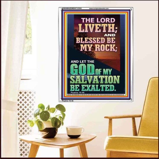 BLESSED BE MY ROCK GOD OF MY SALVATION  Bible Verse for Home Portrait  GWAMAZEMENT12353  