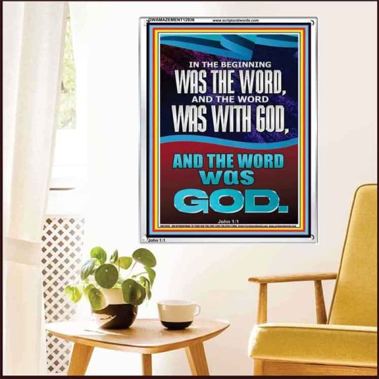 IN THE BEGINNING WAS THE WORD AND THE WORD WAS WITH GOD  Unique Power Bible Portrait  GWAMAZEMENT12936  